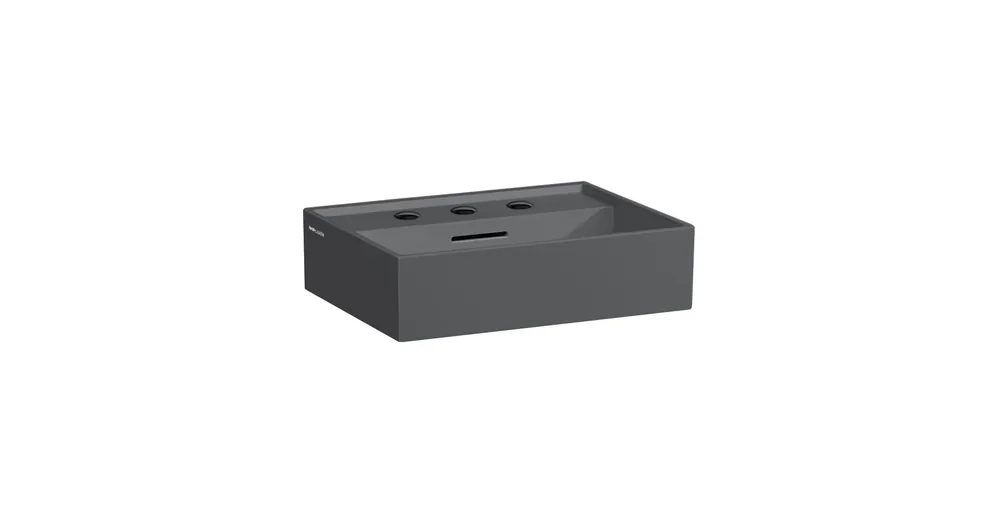 Gyors kiszállítás LAUFEN Kartell LAUFEN Mosdótál, alsó felülete csiszolt, 3 csaplyukkal, Graphite matt H8183307581081