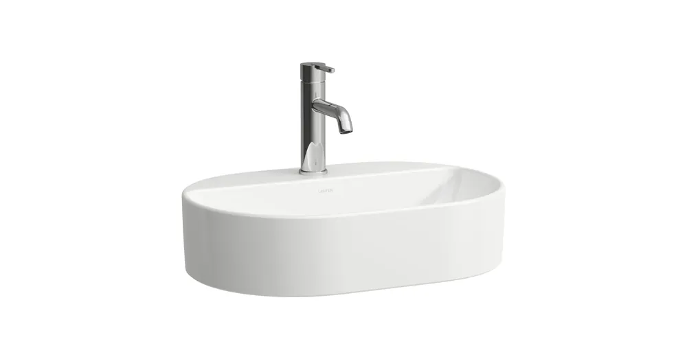 LAUFEN SAVOY Mosdótál, ovális, túlfolyónyílás nélkül, egy csaplyukkal, Fehér H8129450001111 Biztonságos fizetés