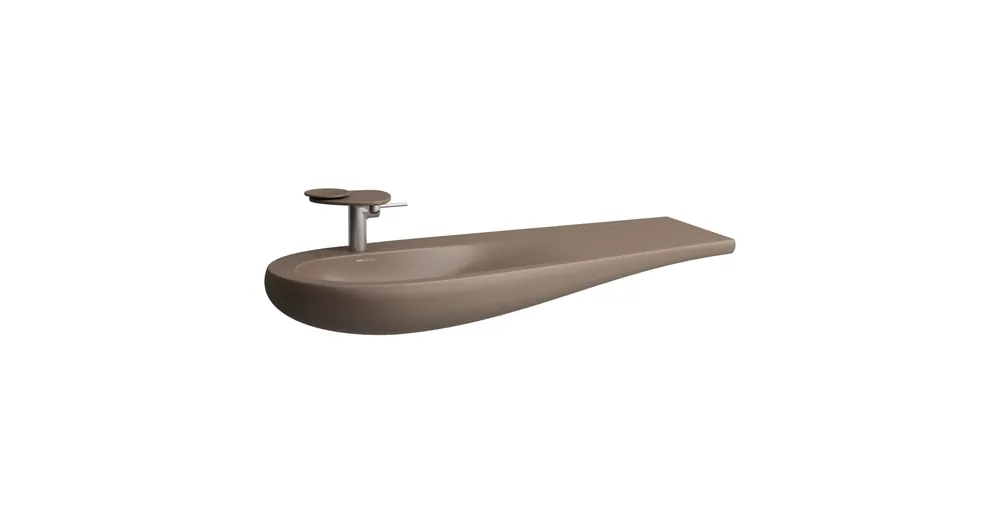 LAUFEN ILBAGNOALESSI Mosdó, 120 cm, pult jobb oldalon, rejtett túlfolyóval, kerámia lefolyószelep takaróval, egy csaplyuk, középen, Matt kávé H8149731881041 Csak ma