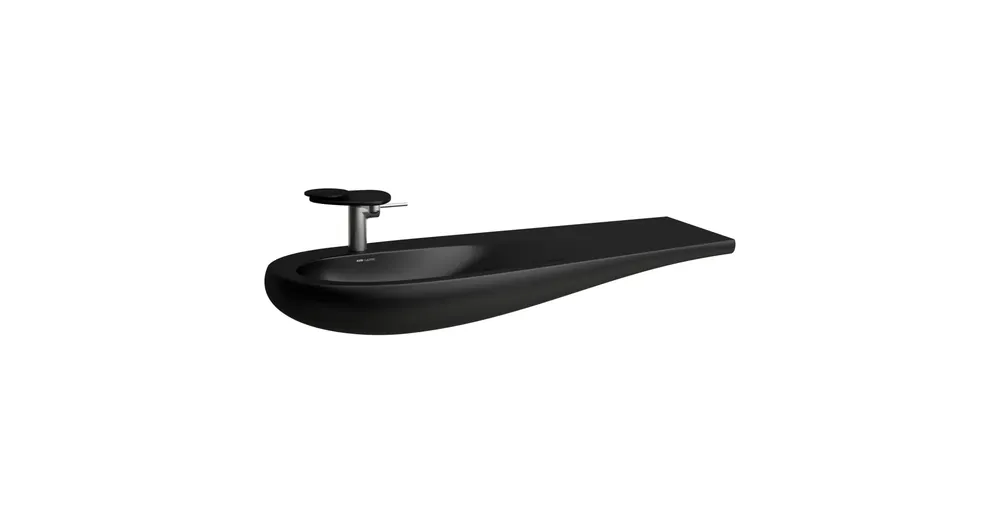 LAUFEN ILBAGNOALESSI Mosdó, 120 cm, pult jobb oldalon, rejtett túlfolyóval, kerámia lefolyószelep takaróval, egy csaplyuk, középen, Fekete matt H8149737161041 Nézd meg most