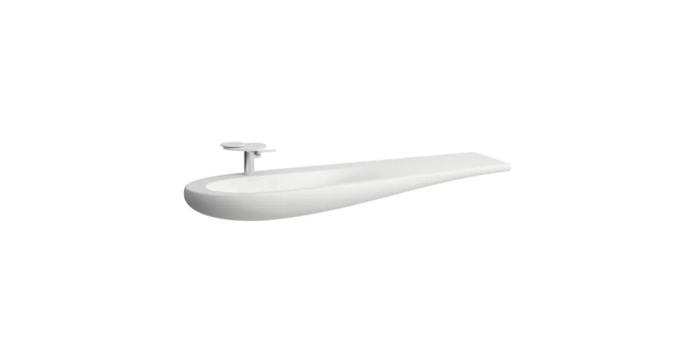 LAUFEN ILBAGNOALESSI Mosdó, 160 cm, pult jobb oldalon, rejtett túlfolyóval, kerámia lefolyószelep takaróval, egy csaplyuk, középen, Matt fehér H8149717571041 Vedd meg most