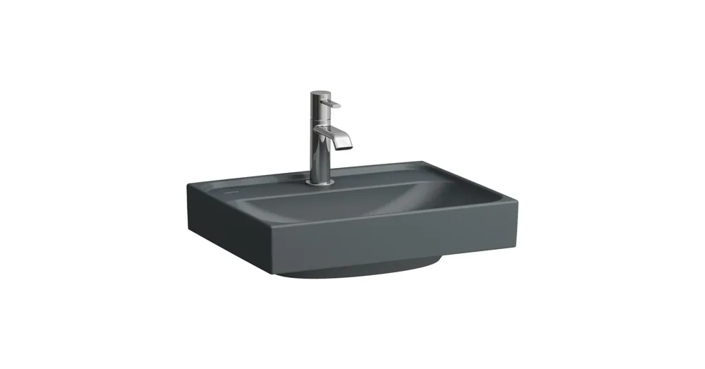 LAUFEN MEDA Kézmosó, 45 cm, csiszolt alsó felülettel, egy csaplyuk, középen, Graphite matt H8161117581041 Szezonális akció