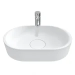 Riho Valor Solid Surface pultra ültethető ovális mosdó, csaplyuk nélkül, 48x32x10cm, Matt Fehér W027001105 Ajánlat