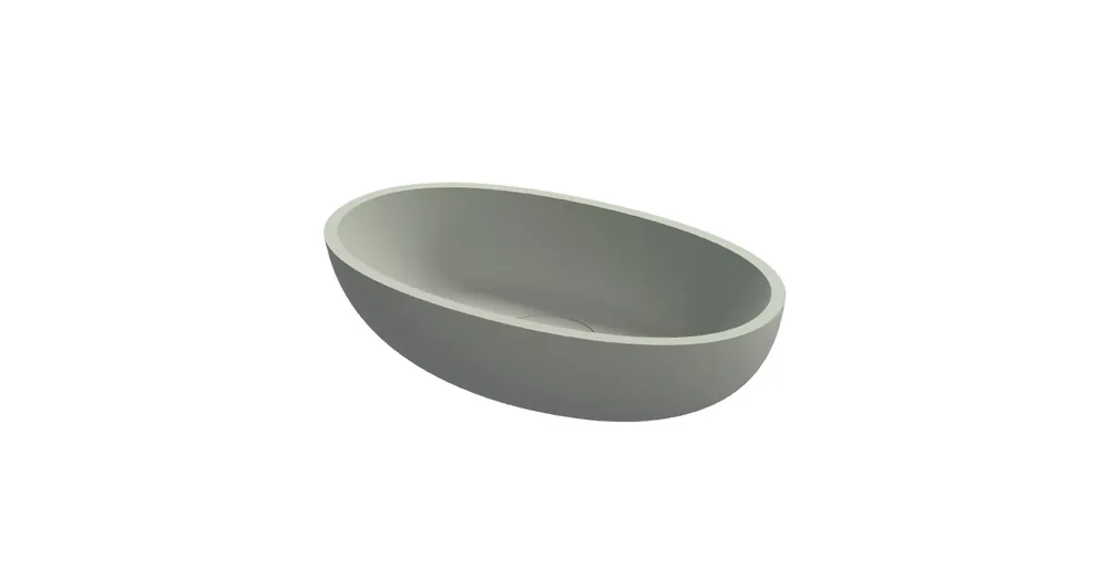 Riho Escala Solid Surface pultra ültethető ovális mosdó, csaplyuk nélkül, 55x32x15cm, Moha Zöld W030001Z22 Biztonságos vásárlás
