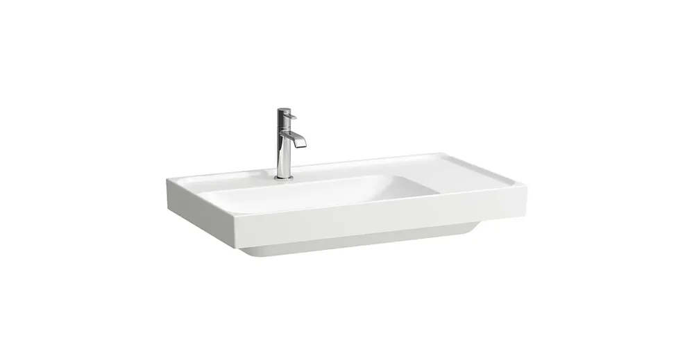 LAUFEN MEDA Mosdó, 80 cm, jobb oldali pulttal, túlfolyónyílás nélkül, egy csaplyukkal, Fehér H8171160001111 Kedvezmény