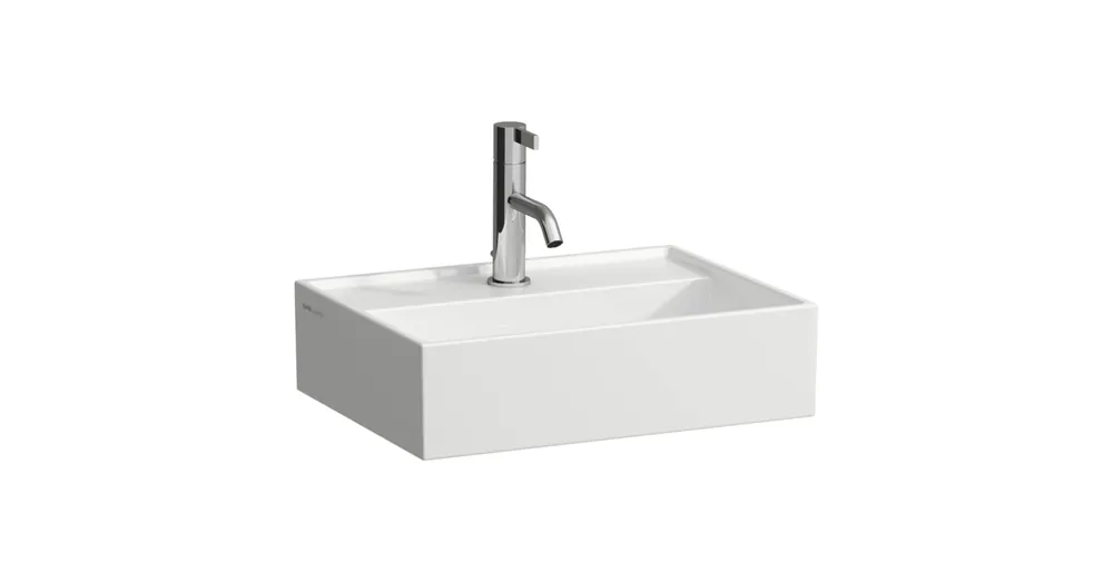 Csak ma LAUFEN Kartell LAUFEN Mosdótál, alsó felülete csiszolt, túlfolyónyílás nélkül, egy csaplyukkal, Fehér LCC bevonattal H8183304001111