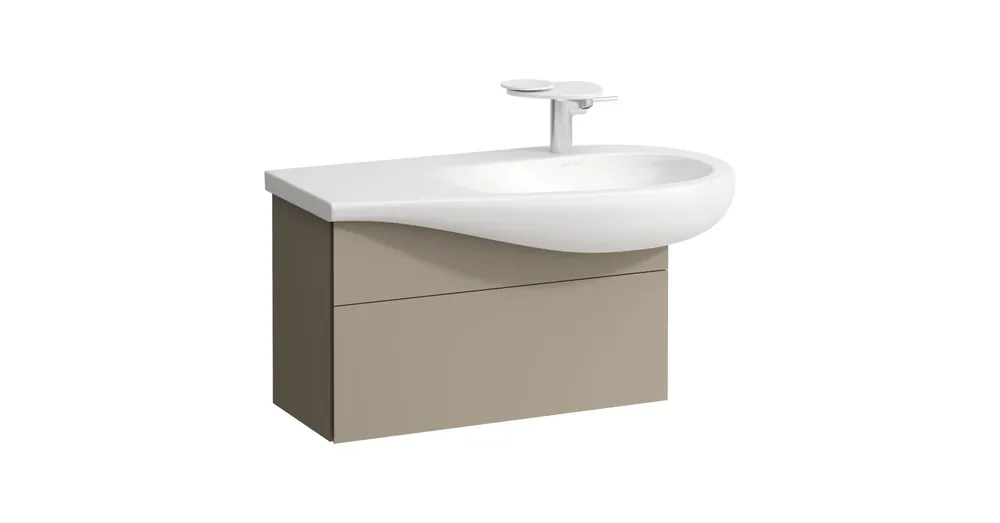 LAUFEN ILBAGNOALESSI Alsószekrény, 90 cm, kivágással jobb oldalon, 1 fiókkal, finoman záródó mechanizmussal, H814976 mosdóhoz, Gyöngy Bézs H4304110972701 Újdonság