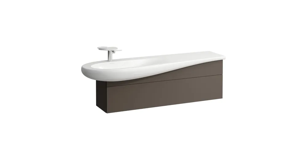 LAUFEN ILBAGNOALESSI Alsószekrény, 160 cm, kivágással jobb oldalon, 1 fiókkal, finoman záródó mechanizmussal, H814971 mosdóhoz, Sötét Barna H4304510974291 Olcsóbb