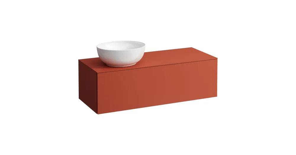 LAUFEN ILBAGNOALESSI Fiókos elem, 120 cm, kivágással bal oldalon, 1 fiókkal, H818975, H818976, H818977, H818978 mosdókhoz, Terracotta H4303120972691 Azonnal elérhető