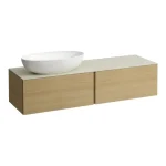 Bestseller LAUFEN ILBAGNOALESSI Fiókos elem, 160 cm, kivágással bal oldalon, 2 fiókkal, Calce Avorio felülettel, H818975, H818976, H818977, H818978 mosdókhoz, Világos Tölgy H4313520972501