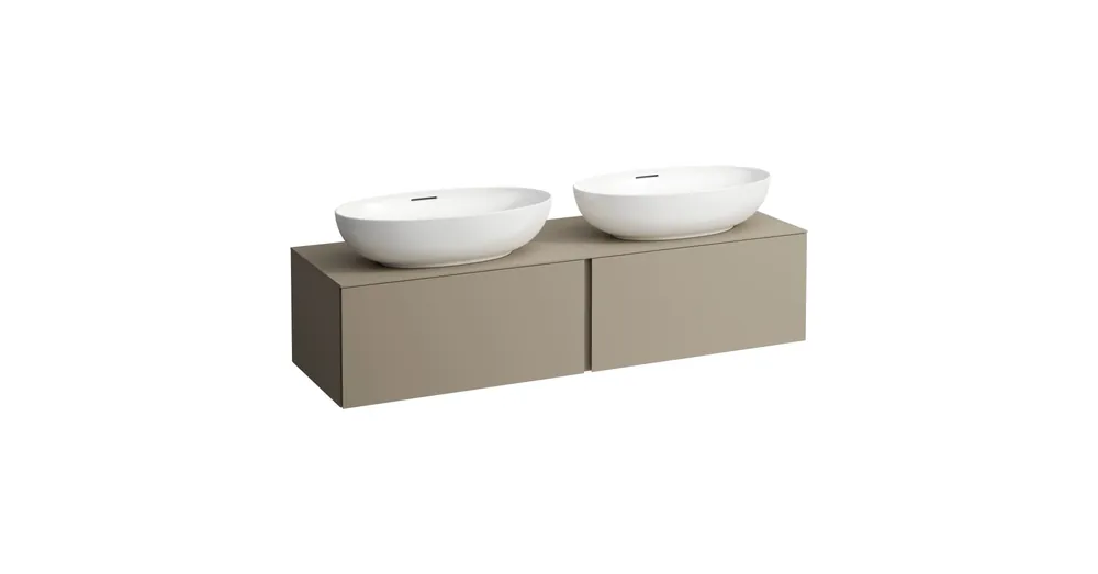 LAUFEN ILBAGNOALESSI Fiókos elem, 160 cm, kivágással jobb és bal oldalon, 2 fiókkal, H818975, H818976, H818977, H818978 mosdóhoz, Gyöngy Bézs H4303540972701 Akciós ár