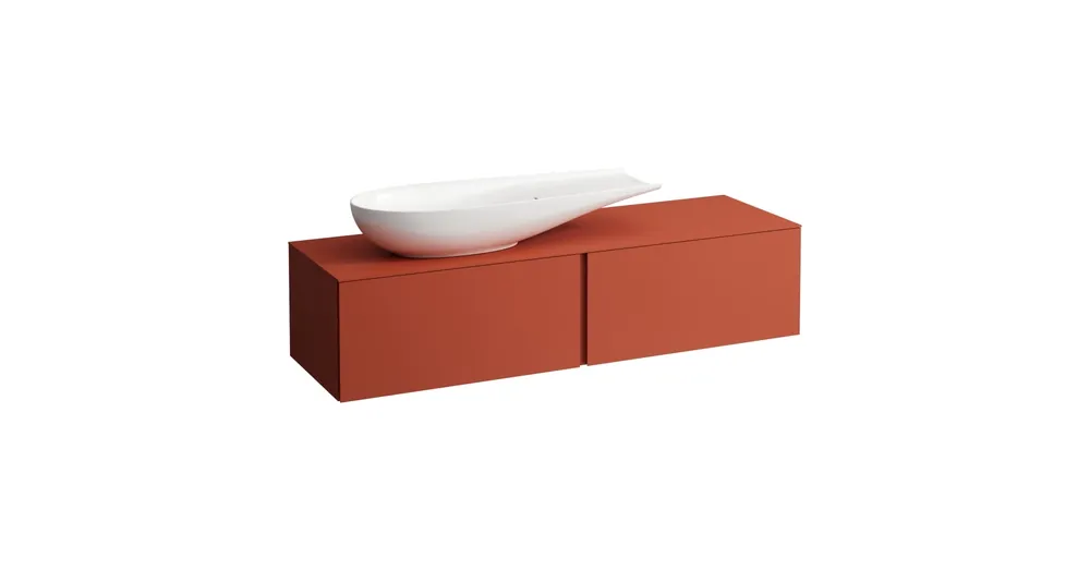 LAUFEN ILBAGNOALESSI Fiókos elem, 160 cm, kivágással bal oldalon, 2 fiókkal, H818974 mosdóhoz, Terracotta H4303420972691 Alacsony ár