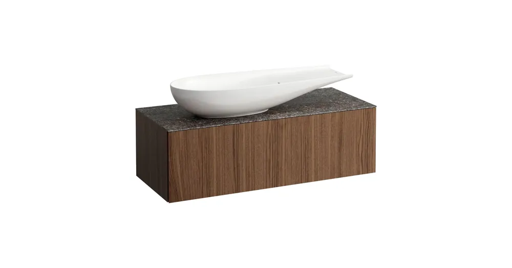 LAUFEN ILBAGNOALESSI Fiókos elem, 120 cm, kivágással bal oldalon, 1 fiókkal, Marrone Naturale felülettel, H818974 mosdóhoz, Natúrfa Furnér H4323220976301 Kedvezményes ár