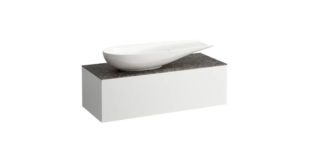 LAUFEN ILBAGNOALESSI Fiókos elem, 120 cm, kivágással bal oldalon, 1 fiókkal, Marrone Naturale felülettel, H818974 mosdóhoz, Matt Fehér H4323220972601 Gyors szállítás