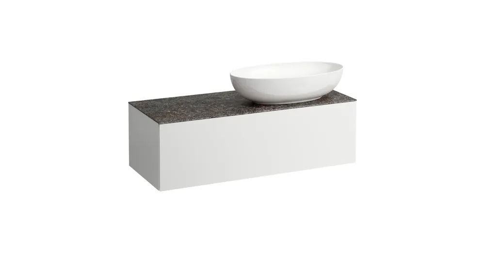 LAUFEN ILBAGNOALESSI Fiókos elem, 120 cm, kivágással jobb oldalon, 1 fiókkal, Marrone Naturale felülettel, H818975, H818976, H818977, H818978 mosdókhoz, Matt Fehér H4323130972601 Árcsökkenés