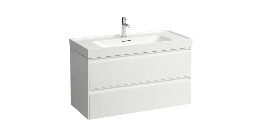Szuper ajánlat LAUFEN MEDA Alsószekrény 1000 mm, 2 fiókkal, H810119 mosdóhoz, Matt Fehér H4216220112601