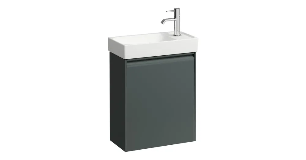 Utolsó esély LAUFEN MEDA Alsószekrény 460 mm, 1 ajtóval, ajtózsanér jobb oldalon, H815113 mosdóhoz, Traffic Szürke H4215520112661