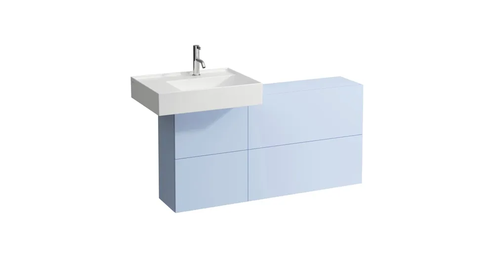Legnépszerűbb LAUFEN Kartell LAUFEN Oldal polc egy ajtóval és két polccal, mosdó balos, Szürkéskék H4082910336451