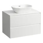 Bestseller LAUFEN LANI Fiókos elem, 80 cm, 2 fiókkal, kivágással középen, Matt Fehér H4043111122601