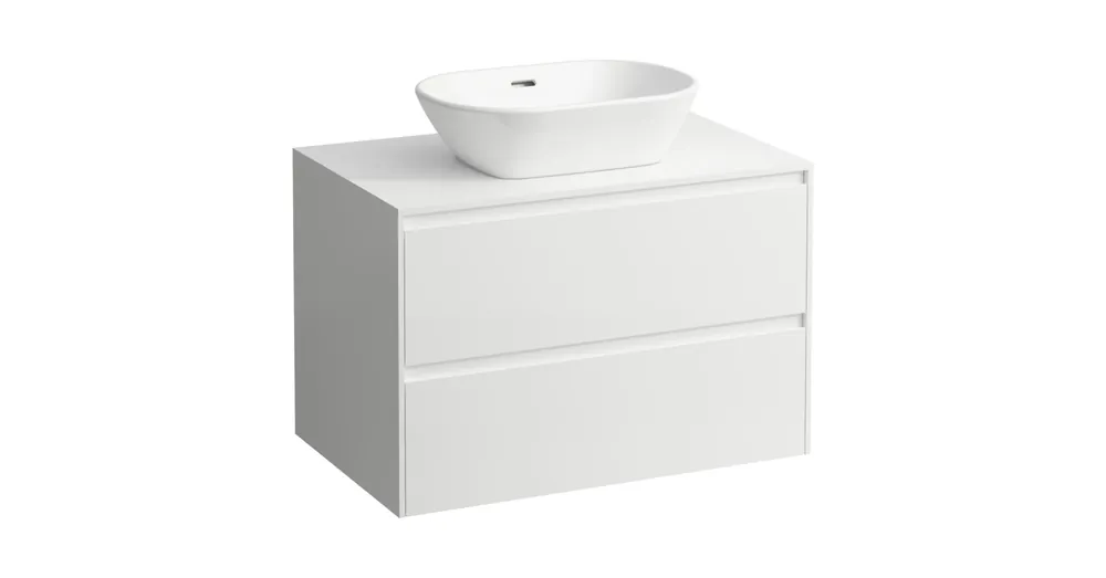 Bestseller LAUFEN LANI Fiókos elem, 80 cm, 2 fiókkal, kivágással középen, Matt Fehér H4043111122601