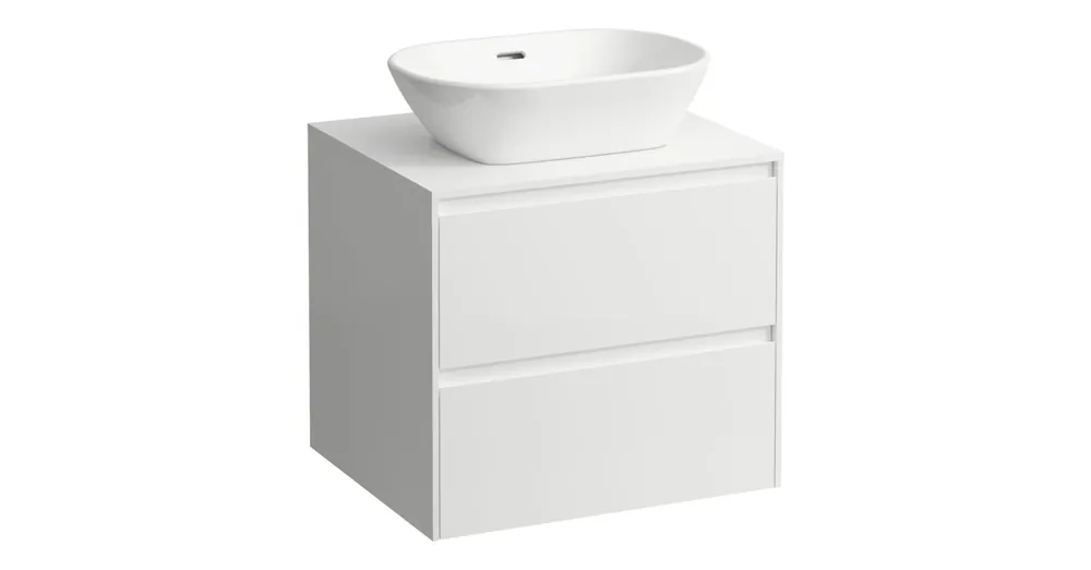 Vásárlói kedvenc LAUFEN LANI Fiókos elem, 60 cm, 2 fiókkal, kivágással középen, Matt Fehér H4043011122601