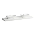 Akció LAUFEN LANI Mosdótartó lap, 160 cm, kivágással jobb és bal oldalon, 65 mm vastag, 3 tartókonzollal, Matt Fehér H4046941122601