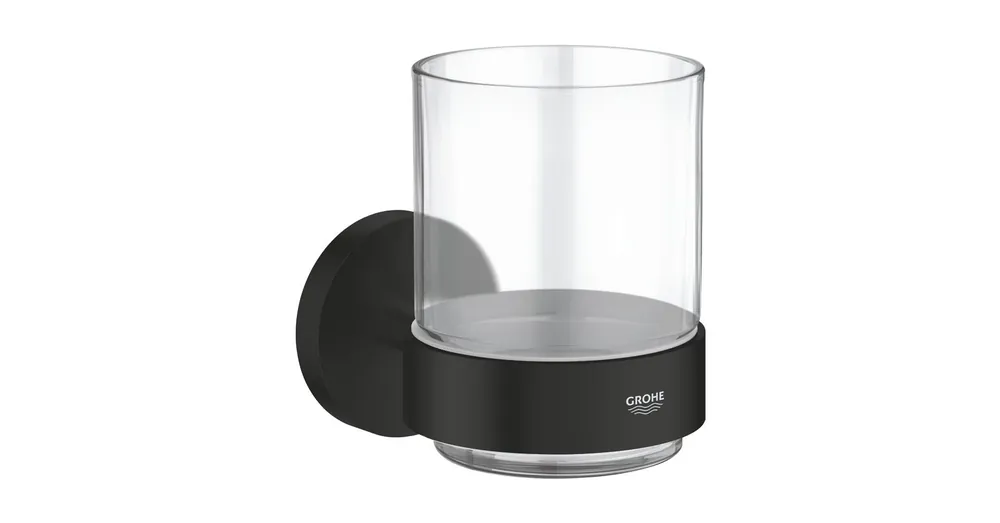 Grohe Essentials Kristálypohár, tartókonzollal, matt fekete 1022562430 Akció