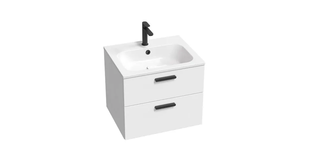 Ravak SD 600 Chrome II fehér mosdószekrény, fekete fogantyúval 152 mm X000001744 Vásárlói kedvenc