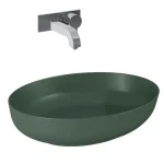 Ne maradj le AREZZO design pultra ültethető mosdó RIKA 52x40 matt zöld AR-146049