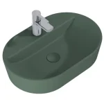 Vásárlói kedvenc AREZZO design pultra ültethető mosdó BABETTE 62X42 matt zöld AR-146043