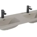 Expressz szállítás AREZZO design SKAPPA 120 cm-es dupla mosdó, matt beige AR-146072