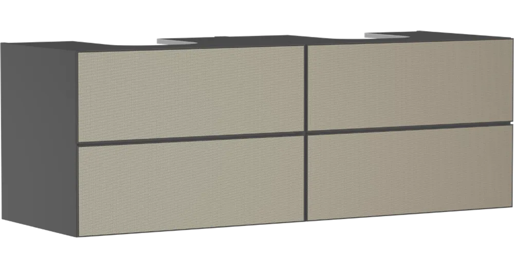 Hansgrohe Xevolos E Konzolos mosdószekrény 1570/550, matt szürke pala színű, 4 fiókkal, 2 mosdótálhoz 54201390 Vásárlói kedvenc