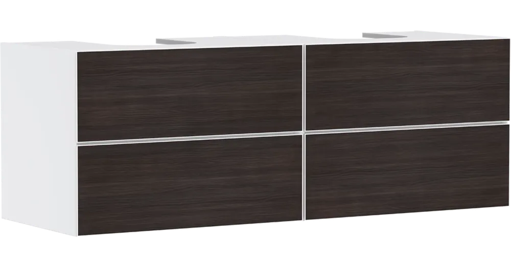 Nézd meg most Hansgrohe Xevolos E Konzolos mosdószekrény 1570/550, matt fehér színű, 4 fiókkal, 2 mosdótálhoz 54199730