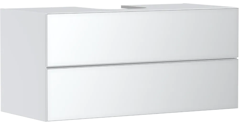 Árengedmény Hansgrohe Xevolos E Konzolos mosdószekrény 1180/550, matt fehér színű, 2 fiókkal, ráültetett mosdótálakhoz 54193320