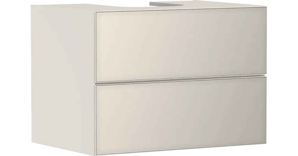 Biztonságos fizetés Hansgrohe Xevolos E Konzolos mosdószekrény 780/550, matt homok bézs színű, 2 fiókkal, ráültetett mosdótálakhoz 54188790