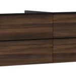 Alacsony ár Hansgrohe Xelu Q Konzolos mosdószekrény 1360/550, sötét dió színű, 4 fiókkal, ráültetett mosdótálakhoz 54089670