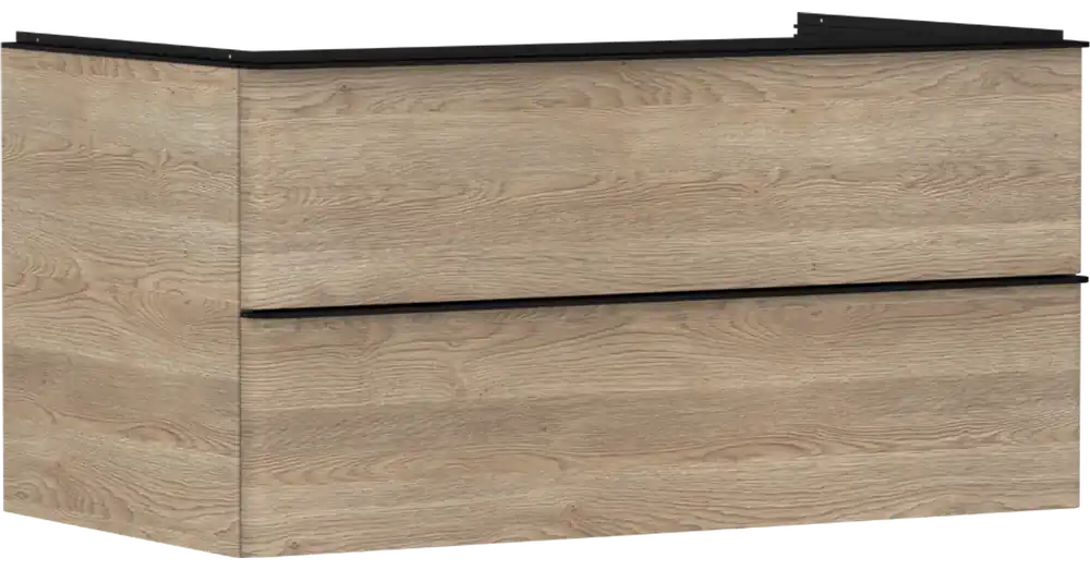 Hansgrohe Xelu Q Konzolos mosdószekrény 980/550, természetes tölgy színű, 2 fiókkal, ráültetett mosdótálakhoz 54080670 Bestseller