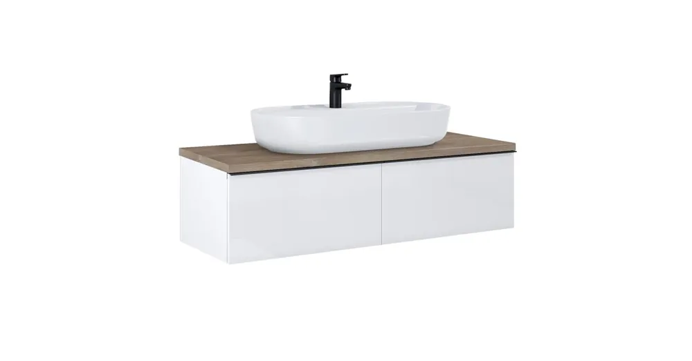 Azonnali szállítás AREZZO design MONTEREY 120 cm-es alsószekrény 2 fiókkal Mf. fehér színben AR-169441