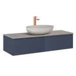 AREZZO design MONTEREY 120 cm-es alsószekrény 2 fiókkal matt kék színben AR-169467 Népszerű