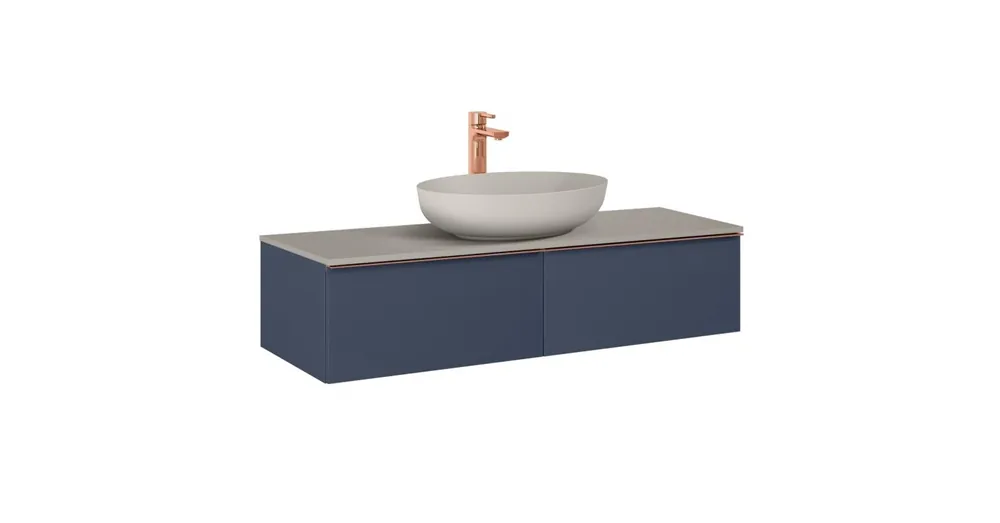 AREZZO design MONTEREY 120 cm-es alsószekrény 2 fiókkal matt kék színben AR-169467 Népszerű