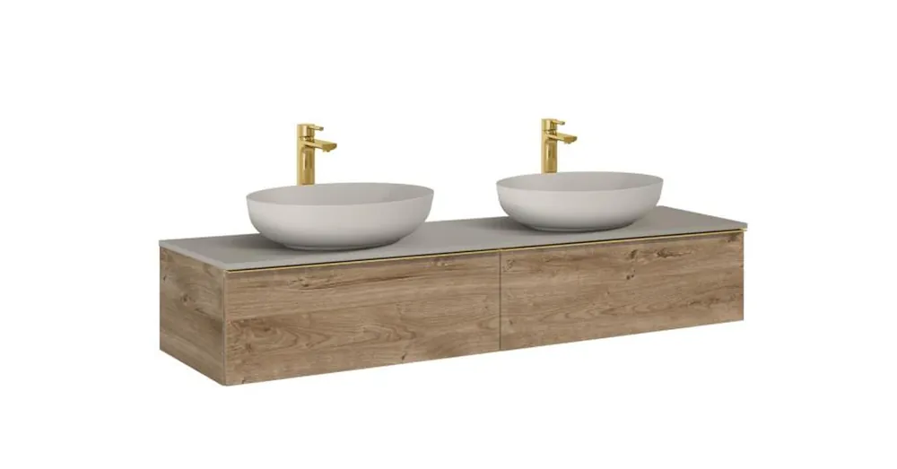 Ajánlat AREZZO design MONTEREY 160 cm-es alsószekrény 2 fiókkal Canela tölgy színben AR-169477
