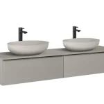 AREZZO design MONTEREY 160 cm-es alsószekrény 2 fiókkal matt beige színben AR-169476 Alacsony ár