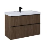 AREZZO design MONTEREY 100 cm-es alsószekrény 2 fiókkal, Lincoln dió színben, szifonkivágással Vedd meg online