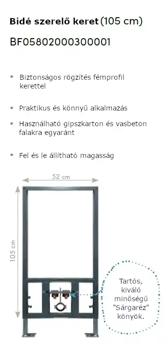 Akciós ár CeraStyle fali bidé rögzítő keret