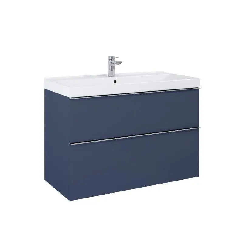 Különleges ajánlat AREZZO design MONTEREY 80 cm-es alsószekrény 2 fiókkal Matt kék színben, szifonkivágással