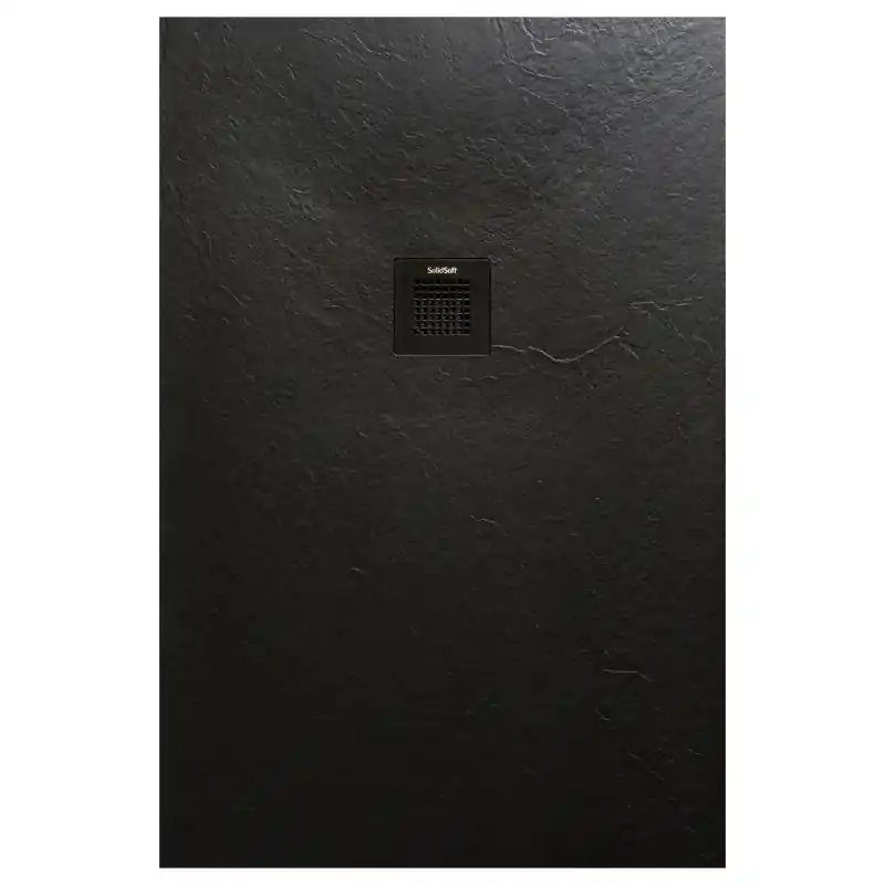 AREZZO design SOLIDSoft zuhanytálca 206x80 cm, FEKETE, színazonos lefolyóval (2 doboz) Árcsökkenés