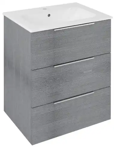 Legjobb ár Sapho Cirasa Mosdótartó szekrény, 3 fiókkal, 59,2 x 75 x 46 cm, Ezüst tölgy