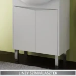 Csak ma TBoss Linzy 65 cm-es fürdőszobaszekrény mosdóval, 2 ajtóval, fali rögzítéssel , króm lábszettel