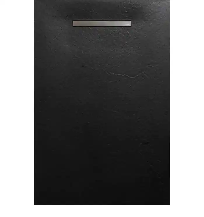 Újdonság AREZZO design SOLIDSoft zuhanytálca 140x90 cm, FEKETE, egyenes lefolyóval (2 doboz)