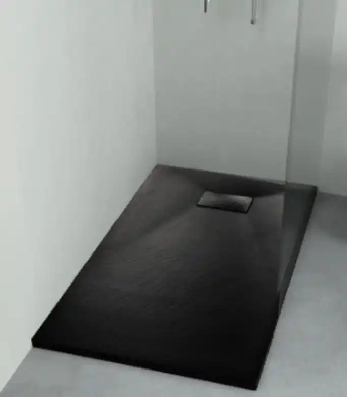 SMC fekete zuhanytálca 90 cm x 90 cm szifonnal Gyors szállítás